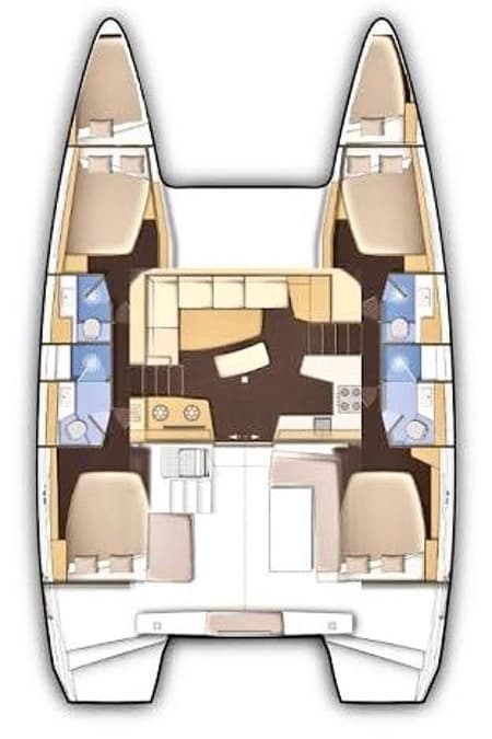 Charter Rental Catamaran Thai Thunder in Thailand Layout | Yacht4Less