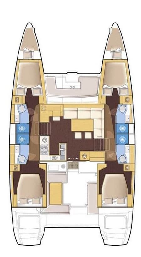 Charter Rental Catamaran Shana in Thailand Layout | Yacht4Less