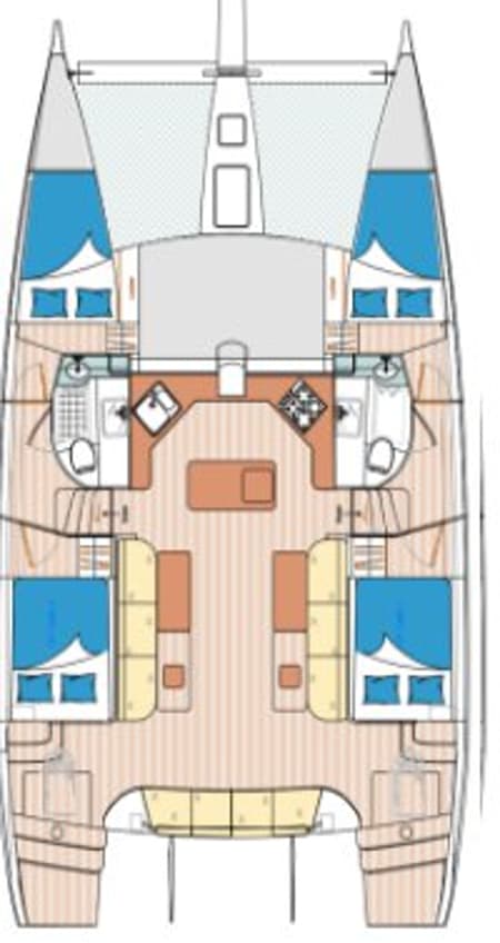 Charter Rental Catamaran Vesna in Thailand Layout | Yacht4Less