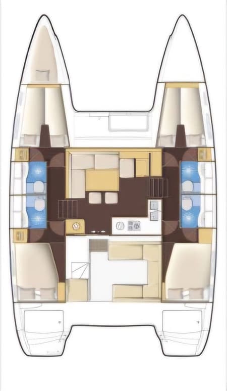 Charter Rental Catamaran Anastasia in Thailand Layout | Yacht4Less