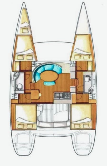 Charter Rental Catamaran Amelie in Thailand Layout | Yacht4Less