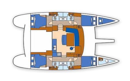 Charter Rental Catamaran Mystikal in Thailand Layout | Yacht4Less