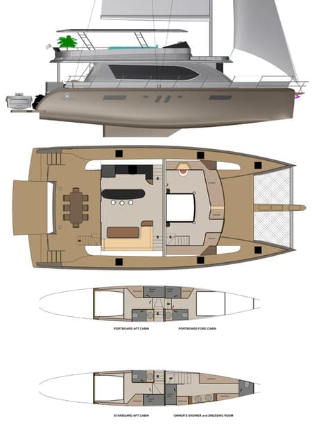 Charter Rental Catamaran Long Island in Greece Layout | Yacht4Less