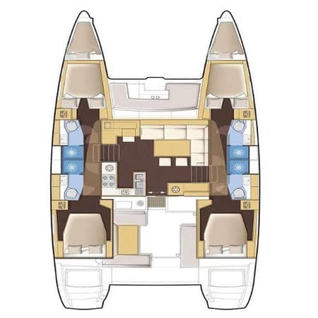 Charter Rental Catamaran Aloha in Turkey Layout | Yacht4Less