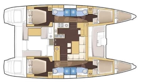 Charter Rental Catamaran Aloha in Turkey Layout | Yacht4Less