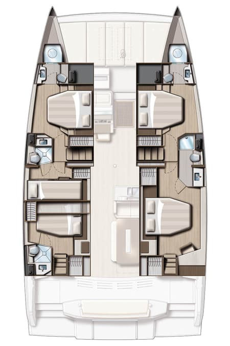 Charter Rental Catamaran Seven Stars BVI in BVI Layout | Yacht4Less