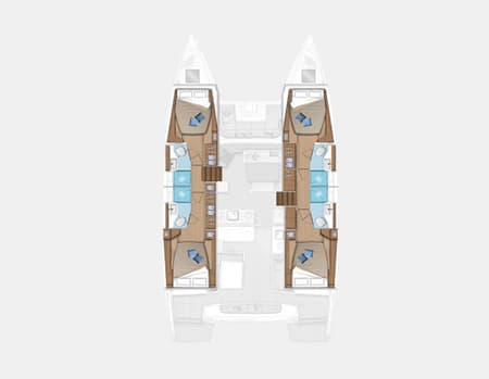 Charter Rental Catamaran silver elli in Spain Layout | Yacht4Less