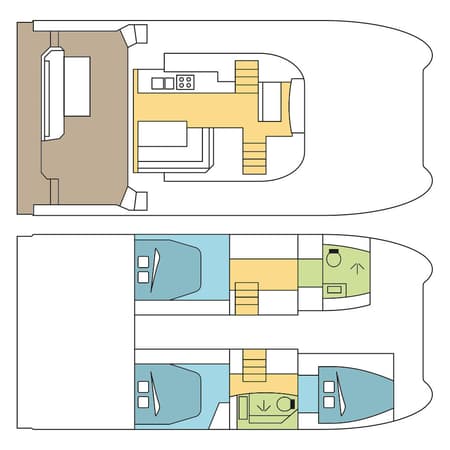 Charter Rental Power Catamaran PLUTON_DB in Australia Layout | Yacht4Less