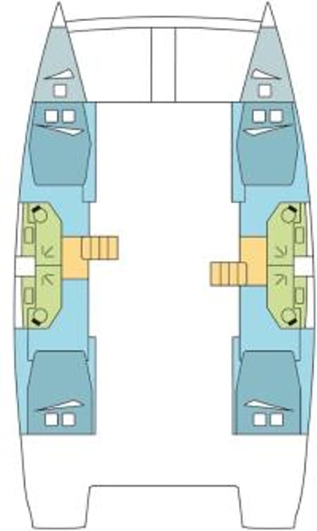 Charter Rental Catamaran ROSEMARY in French Polynesia Layout | Yacht4Less