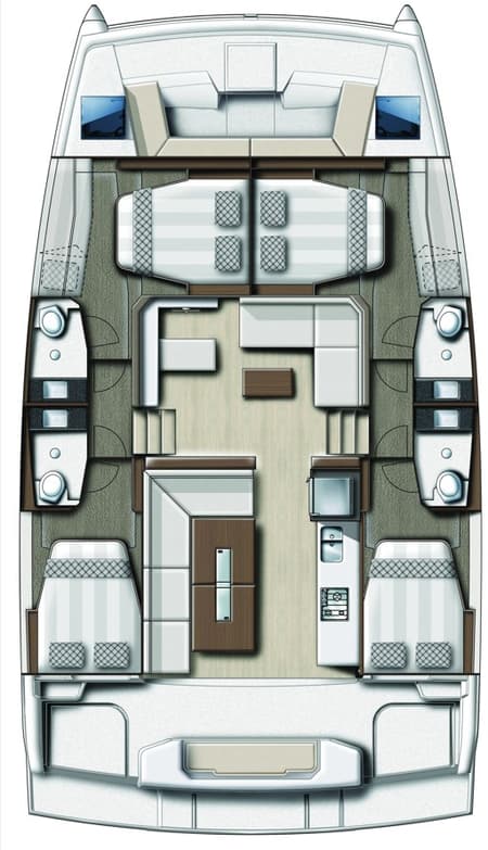Charter Rental Catamaran Phoenix in Greece Layout | Yacht4Less