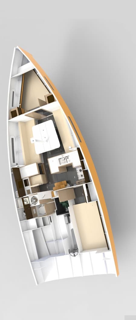 Charter Rental Sailboat Xavier in France Layout | Yacht4Less