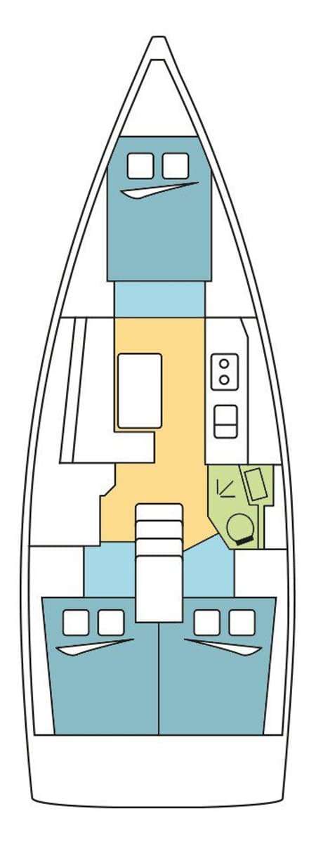 Charter Rental Sailboat Delfino in France Layout | Yacht4Less