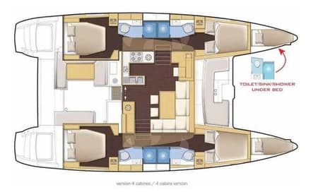 Charter Rental Catamaran Endless Joy in BVI Layout | Yacht4Less
