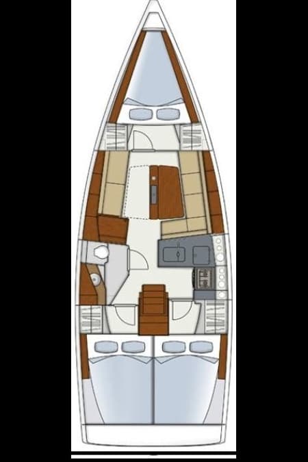 Charter Rental Sailboat Kami in Spain Layout | Yacht4Less