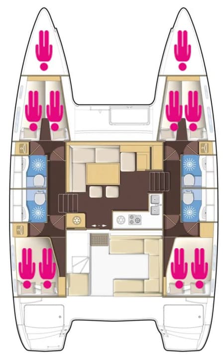 Charter Rental Catamaran Tramontana in Greece Layout | Yacht4Less