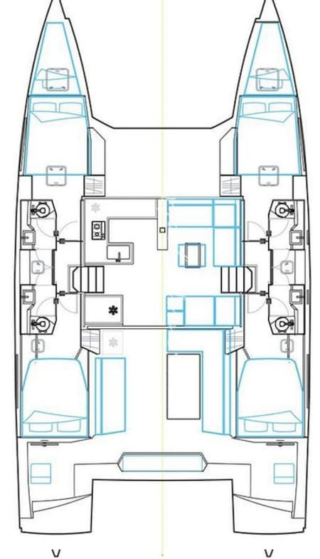 Charter Rental Catamaran Aureliano in Greece Layout | Yacht4Less