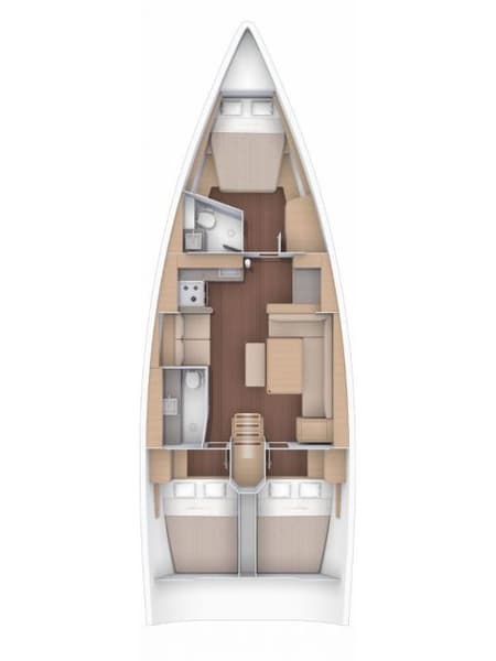 Charter Rental Sailboat Dancer in USVI Layout | Yacht4Less