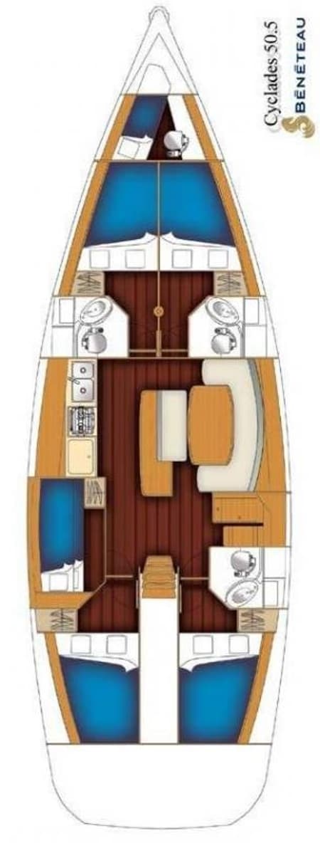 Charter Rental Sailboat Azzuro in Greece Layout | Yacht4Less
