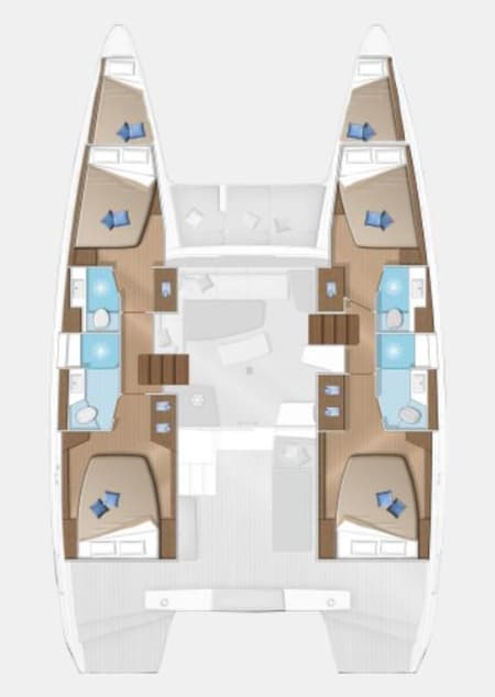 Charter Rental Catamaran Mare Sunce in Croatia Layout | Yacht4Less