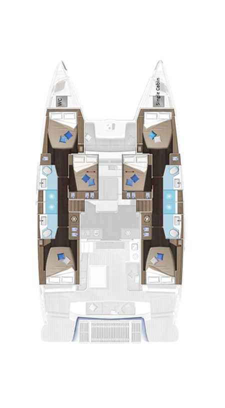 Charter Rental Catamaran Mythos in Greece Layout | Yacht4Less