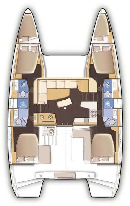 Charter Rental Catamaran Flying Horst in Croatia Layout | Yacht4Less