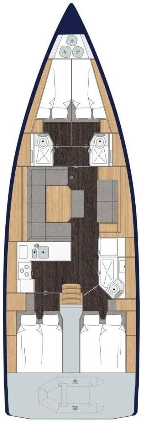 Charter Rental Sailboat Calypso in Croatia Layout | Yacht4Less