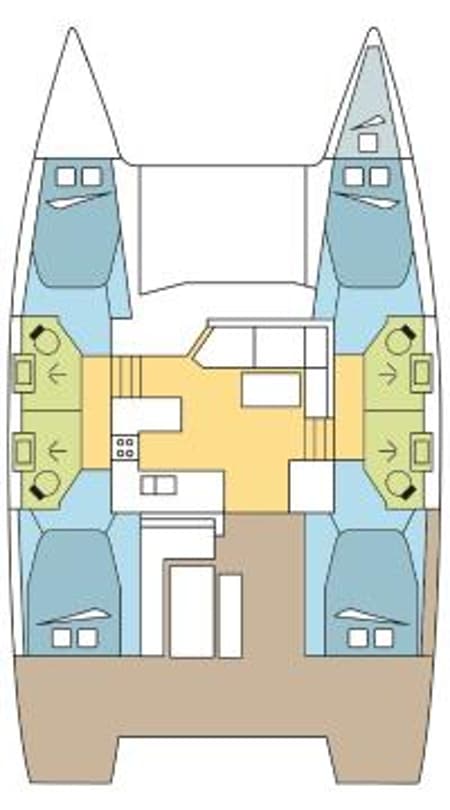 Charter Rental Catamaran Cata del Mar in Croatia Layout | Yacht4Less