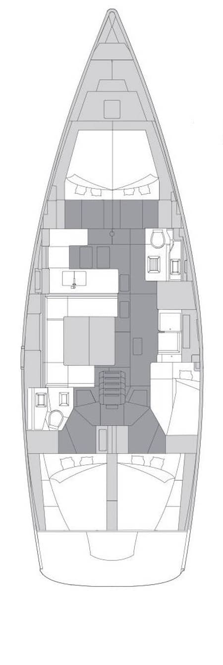 Charter Rental Sailboat Seaduction in Croatia Layout | Yacht4Less