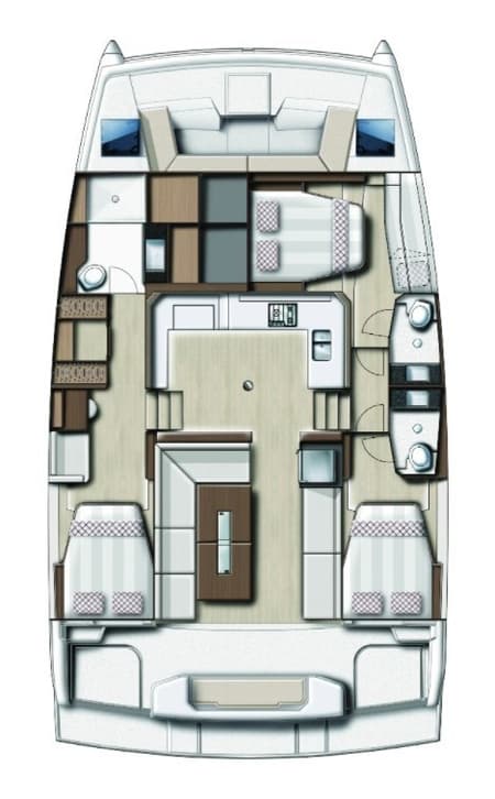 Charter Rental Catamaran Selene in Greece Layout | Yacht4Less