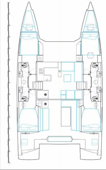 Charter Rental Catamaran Sithonia in Greece Layout | Yacht4Less