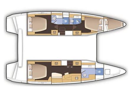 Charter Rental Catamaran Ocean Pearl in Croatia Layout | Yacht4Less
