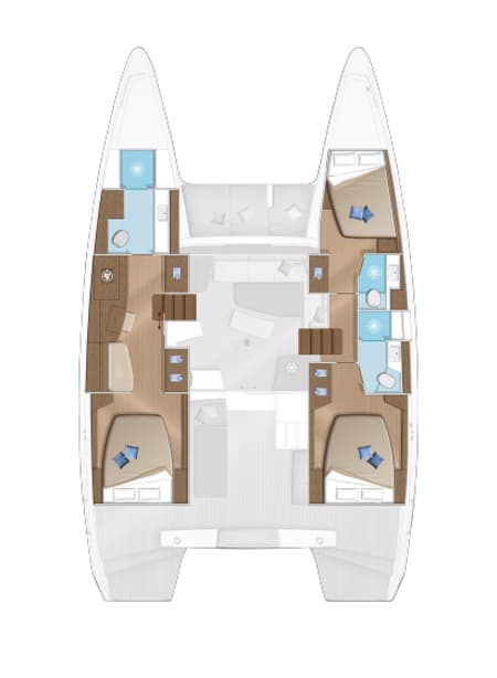 Charter Rental Catamaran Ocean Pearl in Croatia Layout | Yacht4Less