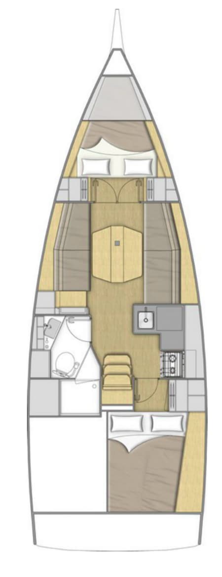 Charter Rental Sailboat Ka Nani in Croatia Layout | Yacht4Less