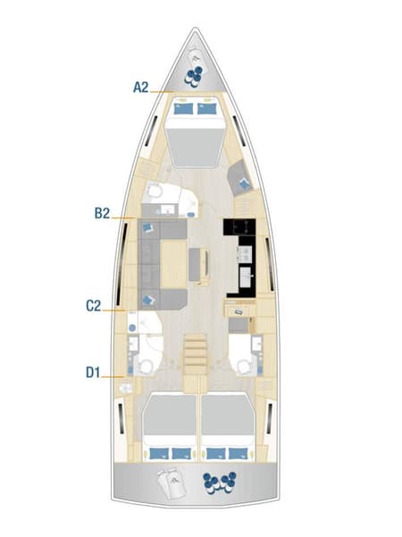Charter Rental Sailboat Felice in Croatia Layout | Yacht4Less