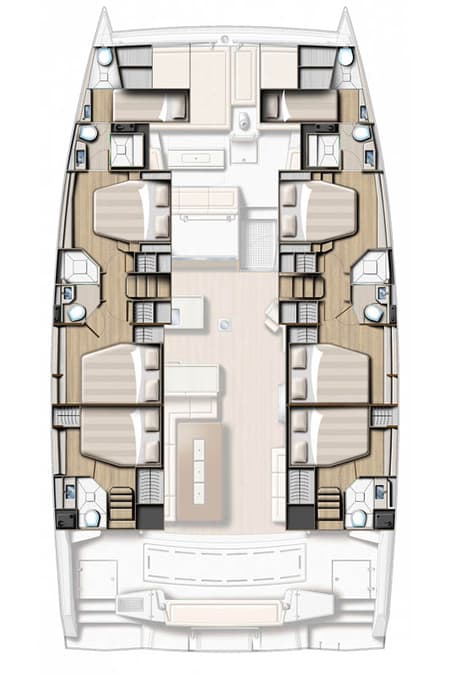 Charter Rental Catamaran Schrödinger's in BVI Layout | Yacht4Less