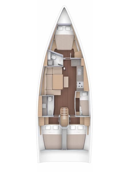 Charter Rental Sailboat Catacea in Croatia Layout | Yacht4Less