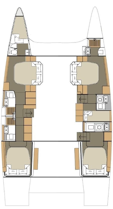 Charter Rental Catamaran Catamarino in Croatia Layout | Yacht4Less