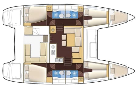 Charter Rental Catamaran Stefania in Greece Layout | Yacht4Less