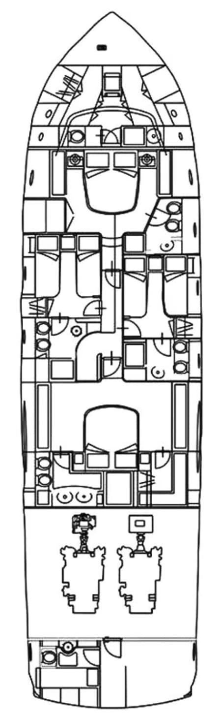 Charter Rental Luxury Yacht Freedom in Greece Layout | Yacht4Less