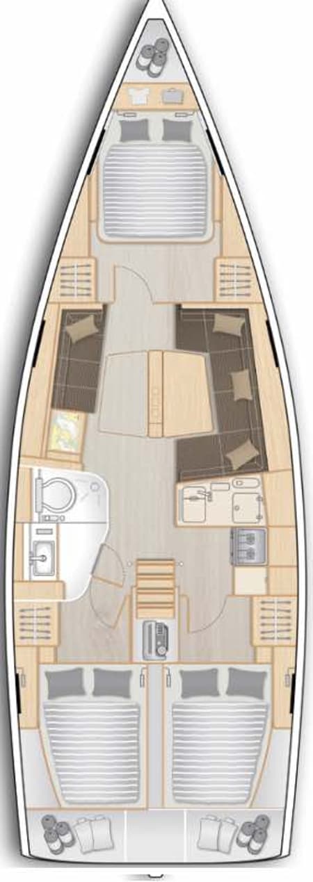 Charter Rental Sailboat L'epaulard III in France Layout | Yacht4Less