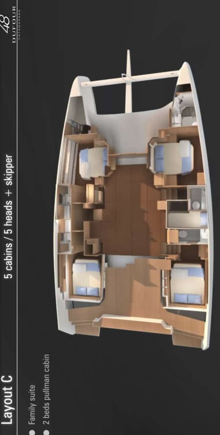Charter Rental Catamaran Mojito in Croatia Layout | Yacht4Less