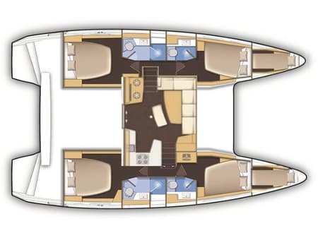 Charter Rental Catamaran Sail Proteus in Turkey Layout | Yacht4Less