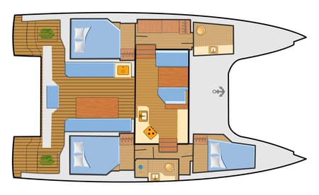 Charter Rental Catamaran Negroni in Croatia Layout | Yacht4Less