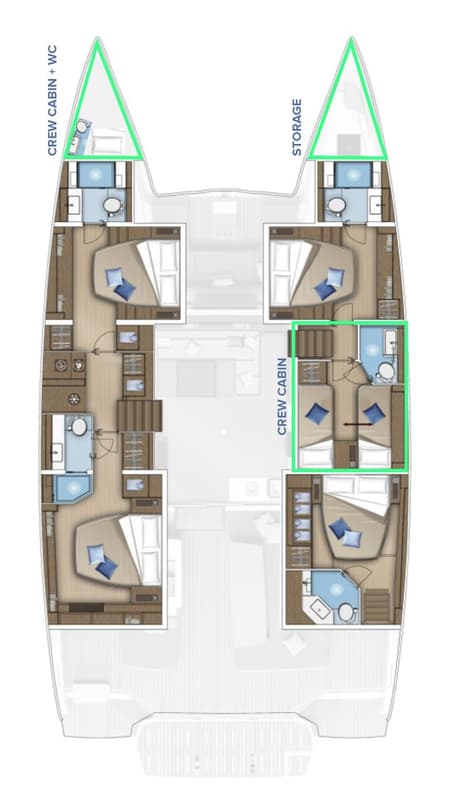 Charter Rental Catamaran Agenda 55 in Croatia Layout | Yacht4Less