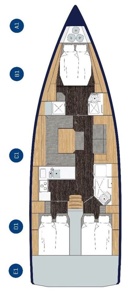 Charter Rental Sailboat Efix in Croatia Layout | Yacht4Less