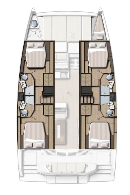 Charter Rental Catamaran Neo in Seychelles Layout | Yacht4Less