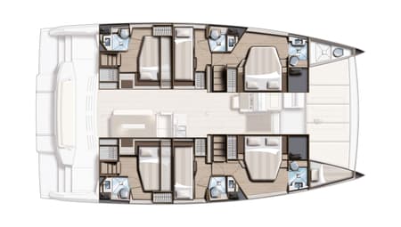 Charter Rental Catamaran Antigone in Italy Layout | Yacht4Less