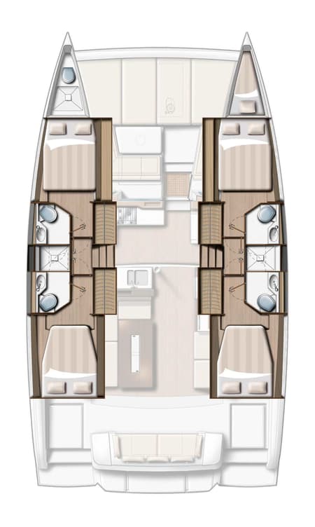 Charter Rental Catamaran High School in Greece Layout | Yacht4Less