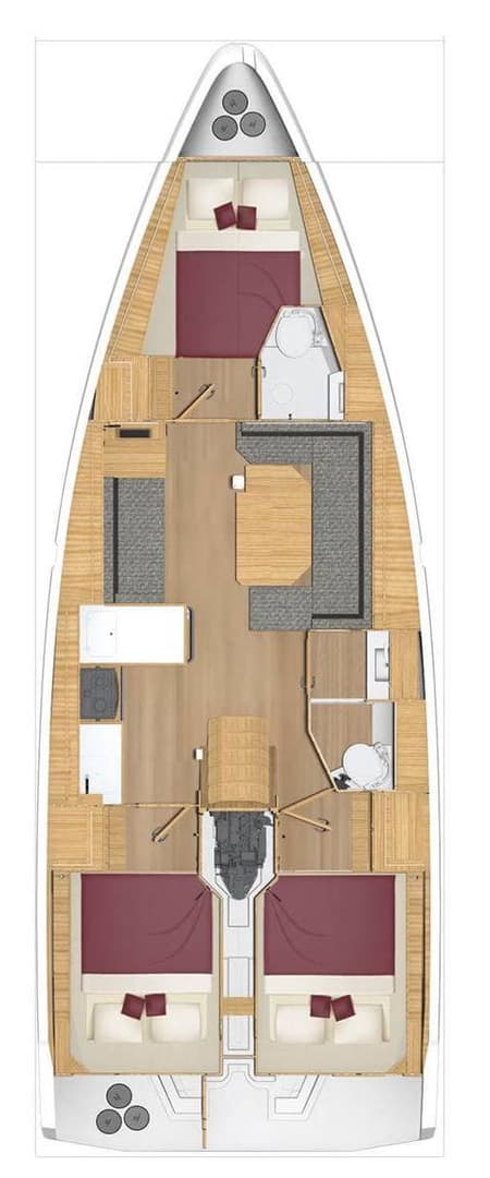 Charter Rental Sailboat Surf Point in Croatia Layout | Yacht4Less