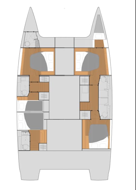 Charter Rental Catamaran Cattitude in Bahamas Layout | Yacht4Less